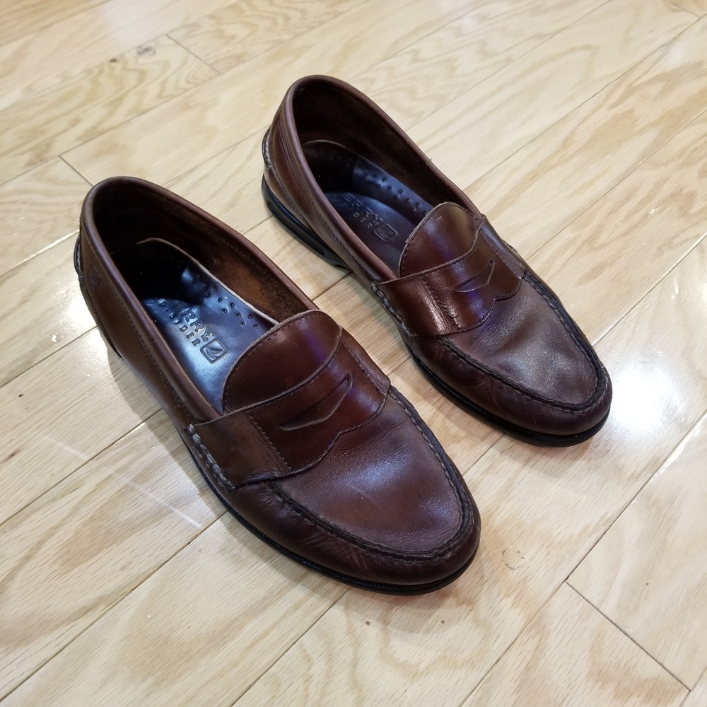 Sperry Brown Leather Loafer Slip-On Shoes Sz 10